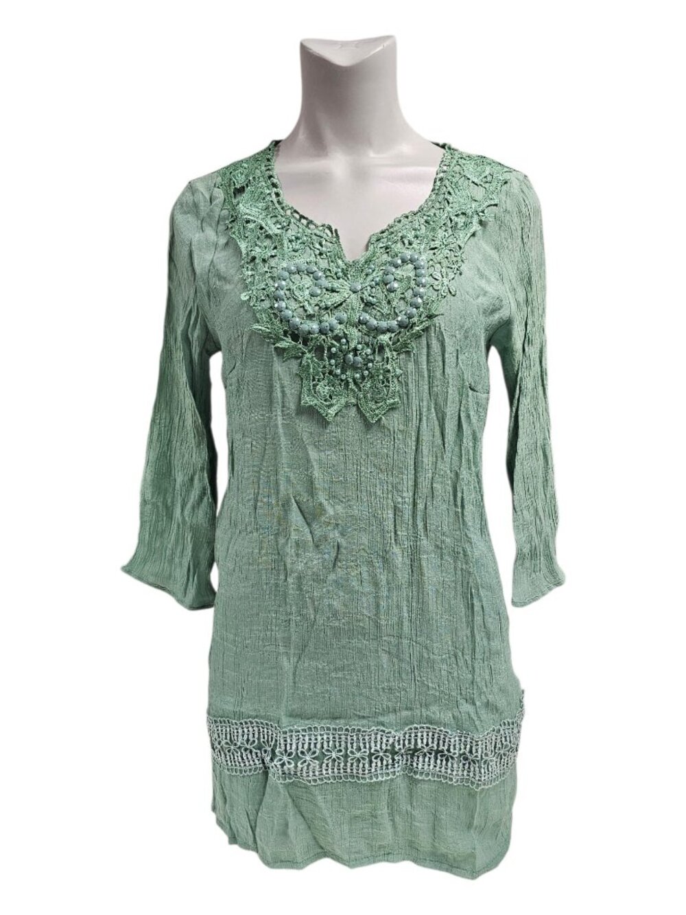 Mad Style beaded Boho style long sleeve tunic top